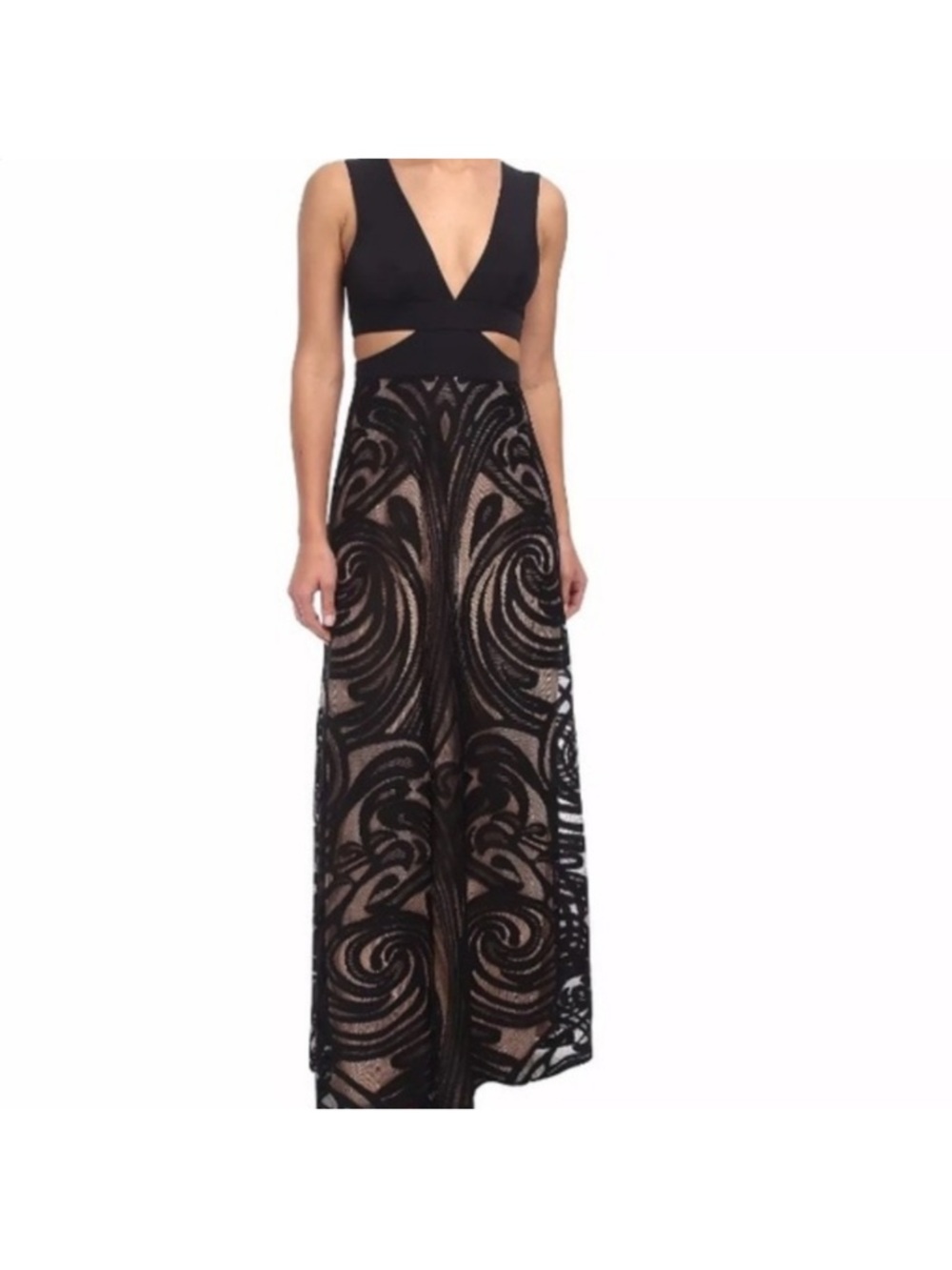 BCBGMaxAzria Black Cutout Maxi Dress